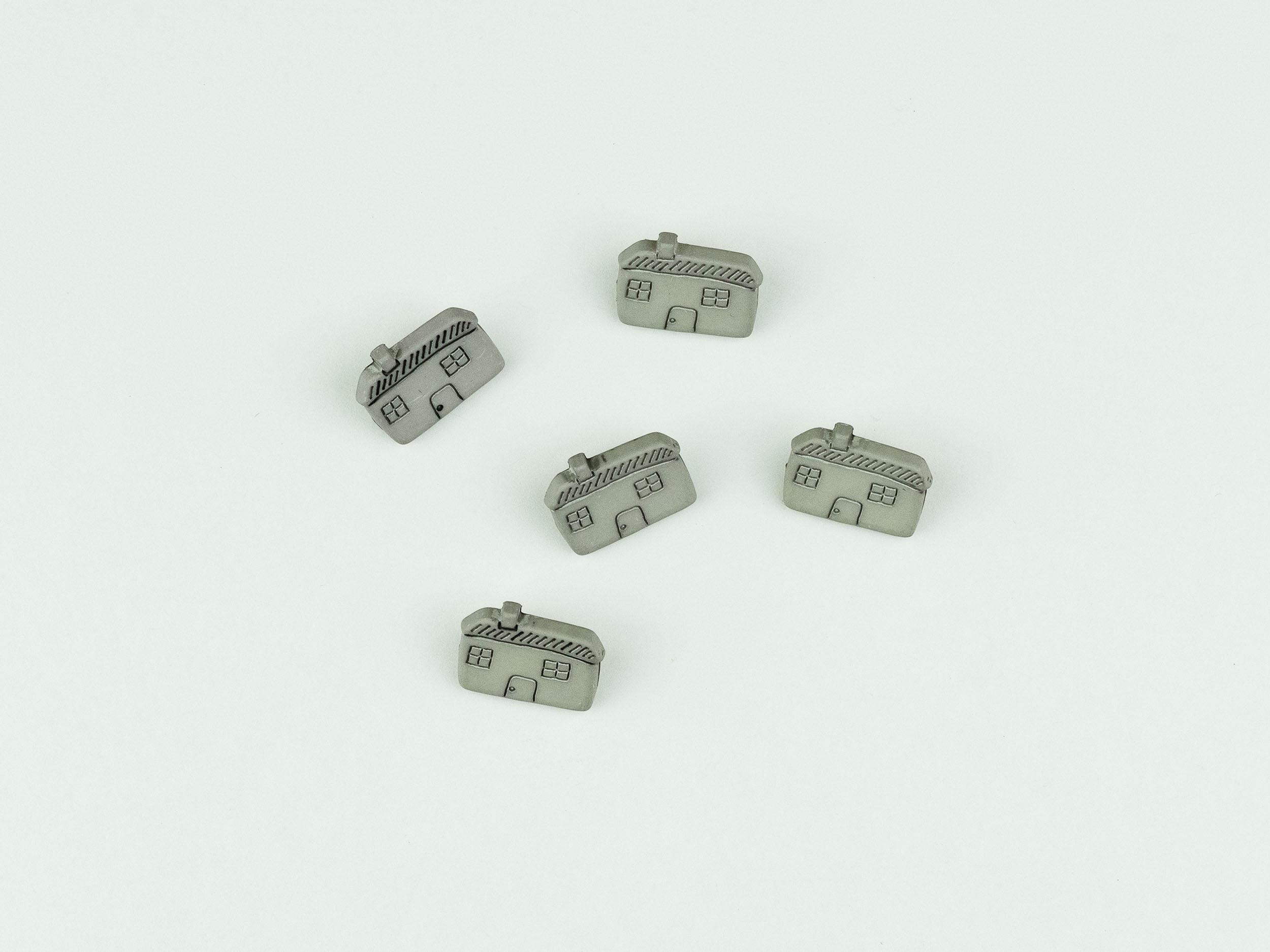 Grey house buttons 15mm
